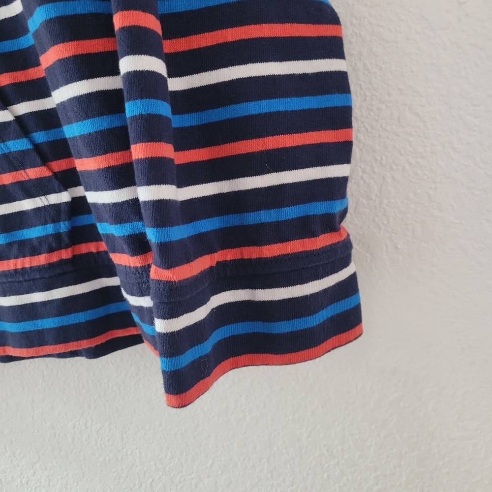 J. Crew Women's Wide Sleeve Navy Striped Mariner Cloth Hoodie Size S Preppy EUC - Picture 6 of 7